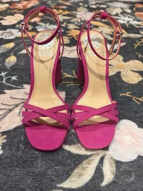 Vince Camuto Kantiel Pink Block Heel Strappy Sandals - NWOT Size 5